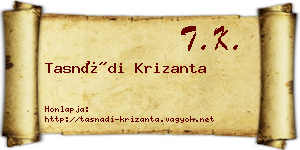 Tasnádi Krizanta névjegykártya